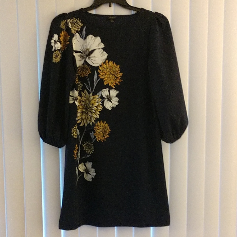 Navy Sunflower Fall Dress Small S